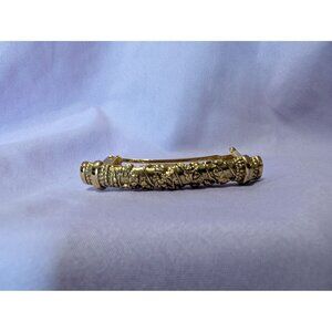Vintage Gold-Tone Floral Motif Hair Barrette Clip Made in France